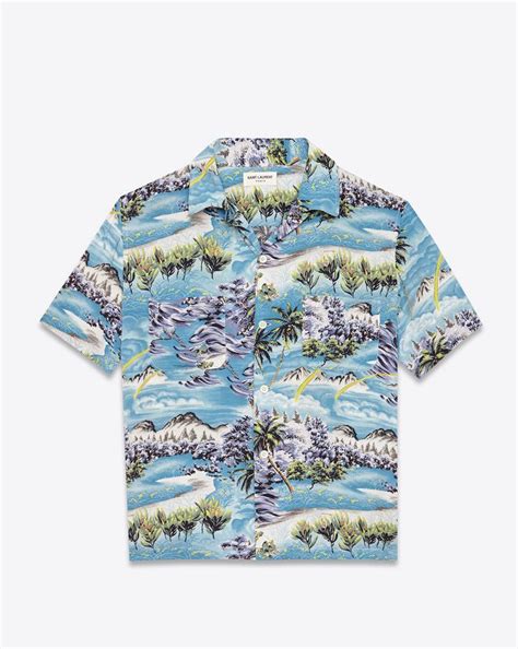 ysl hawaiin shirt|Shop Saint Laurent Hawaiian Print Shirt .